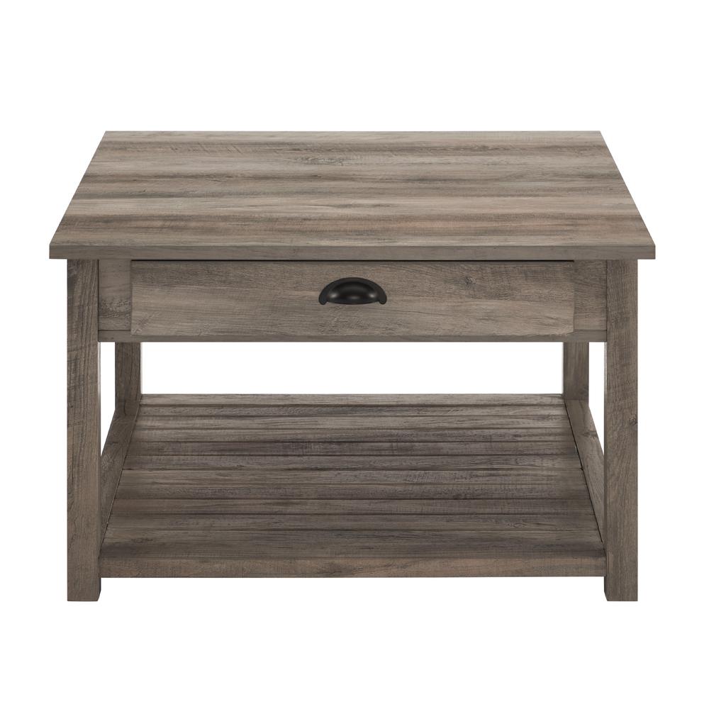 30" Square Country Coffee Table - Grey Wash. Picture 7
