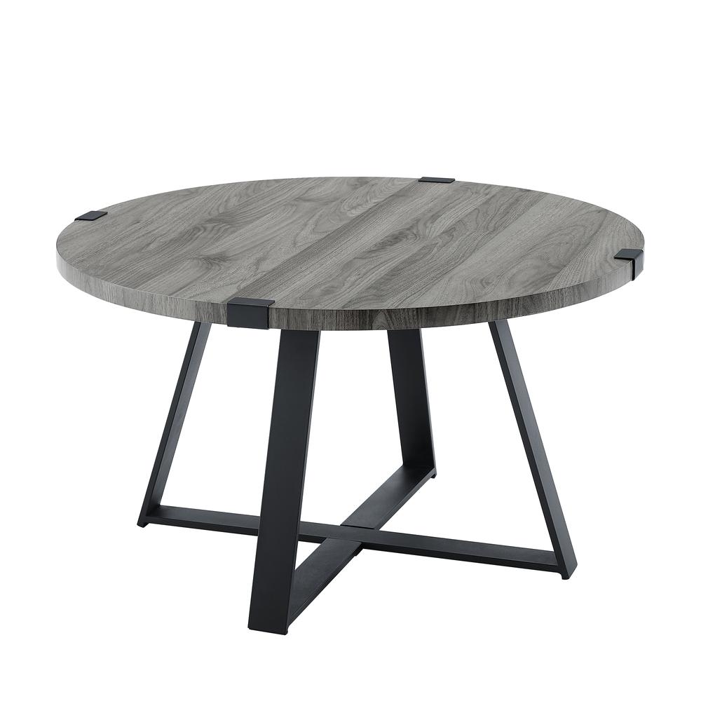 30" Metal Wrap Coffee Table - Slate Gray. Picture 3