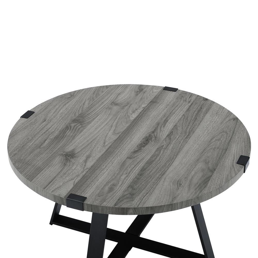 30" Metal Wrap Coffee Table - Slate Gray. Picture 4