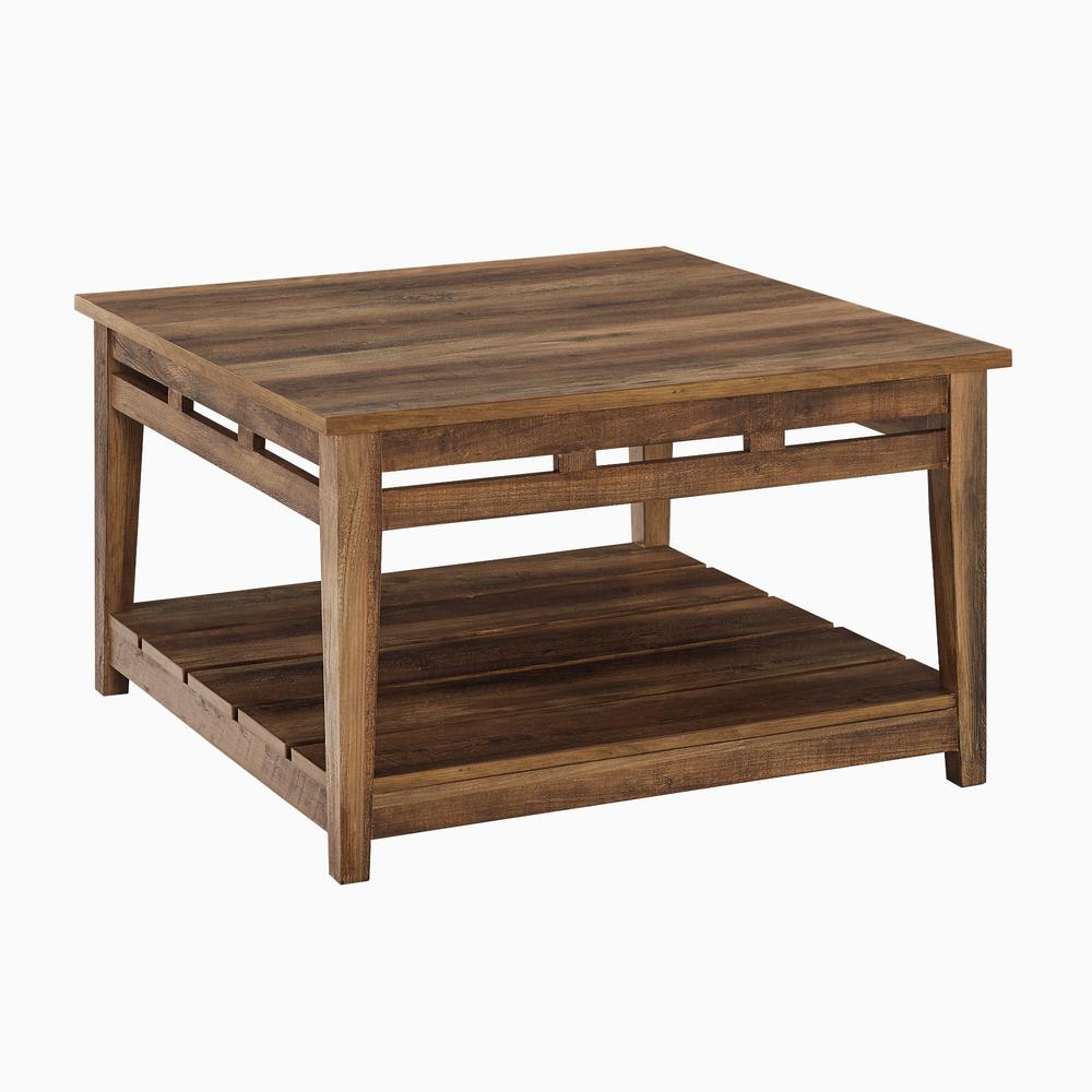 Parker 30" Farmhouse Square Coffee Table - Reclaimed Barnwood. Picture 6