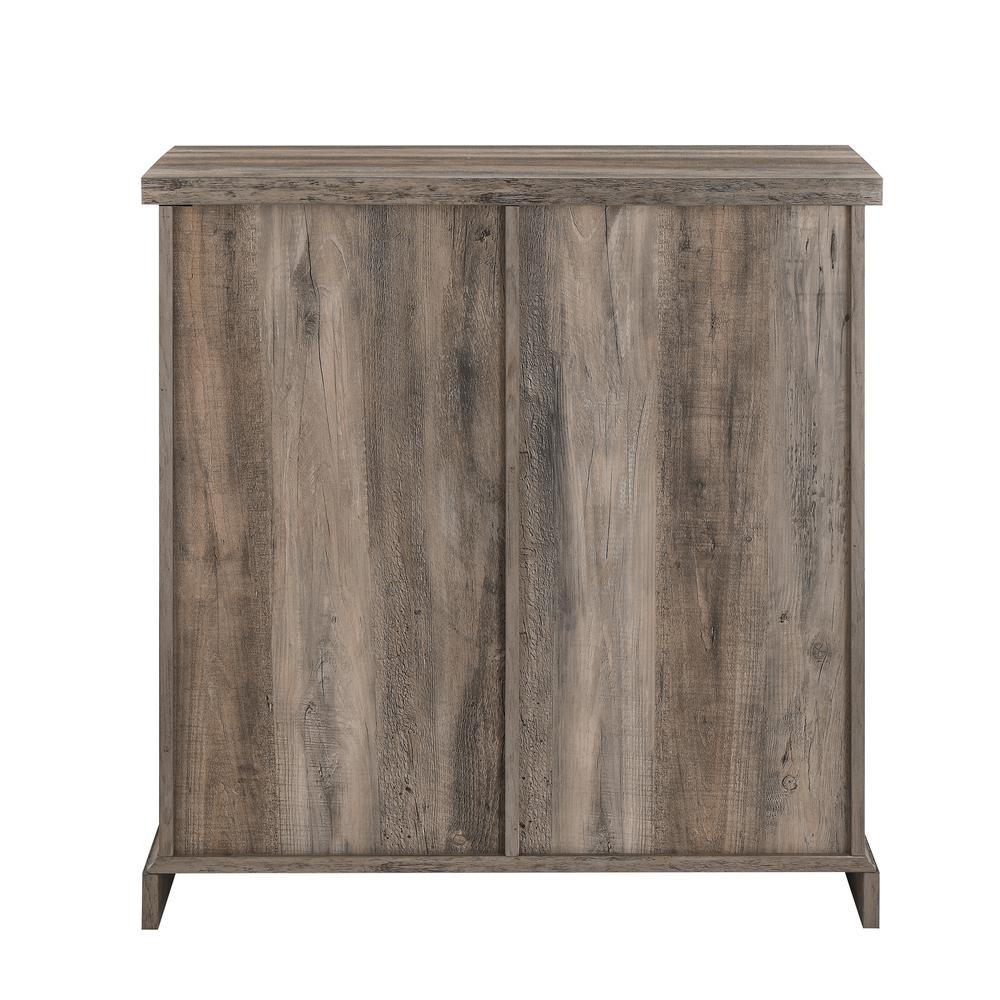 Alba 32" Accent Cabinet with Sliding Grooved Door - Grey Wash. Picture 7