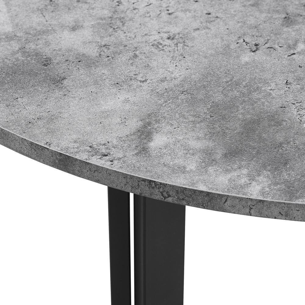 32" Modern Metal Base Round Coffee Table - Dark Concrete. Picture 4