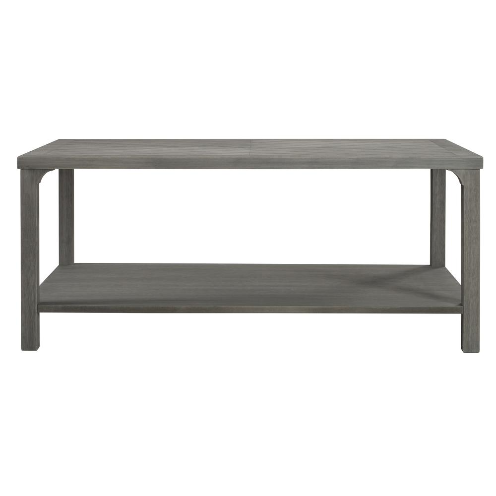 42" Solid Wood Chevron Coffee Table - Grey. Picture 3
