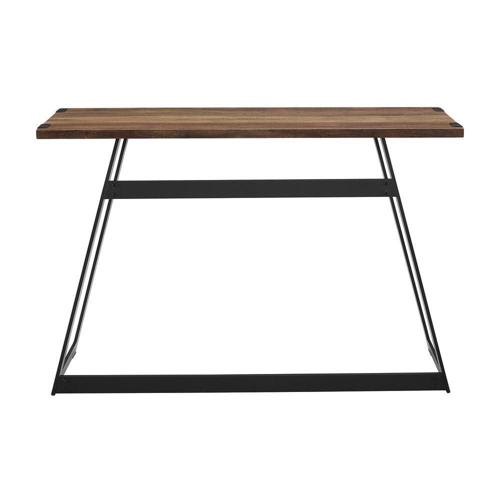 46" Urban Industrial Metal Wrap Entry Console Sofa Table  - Rustic Oak. Picture 3