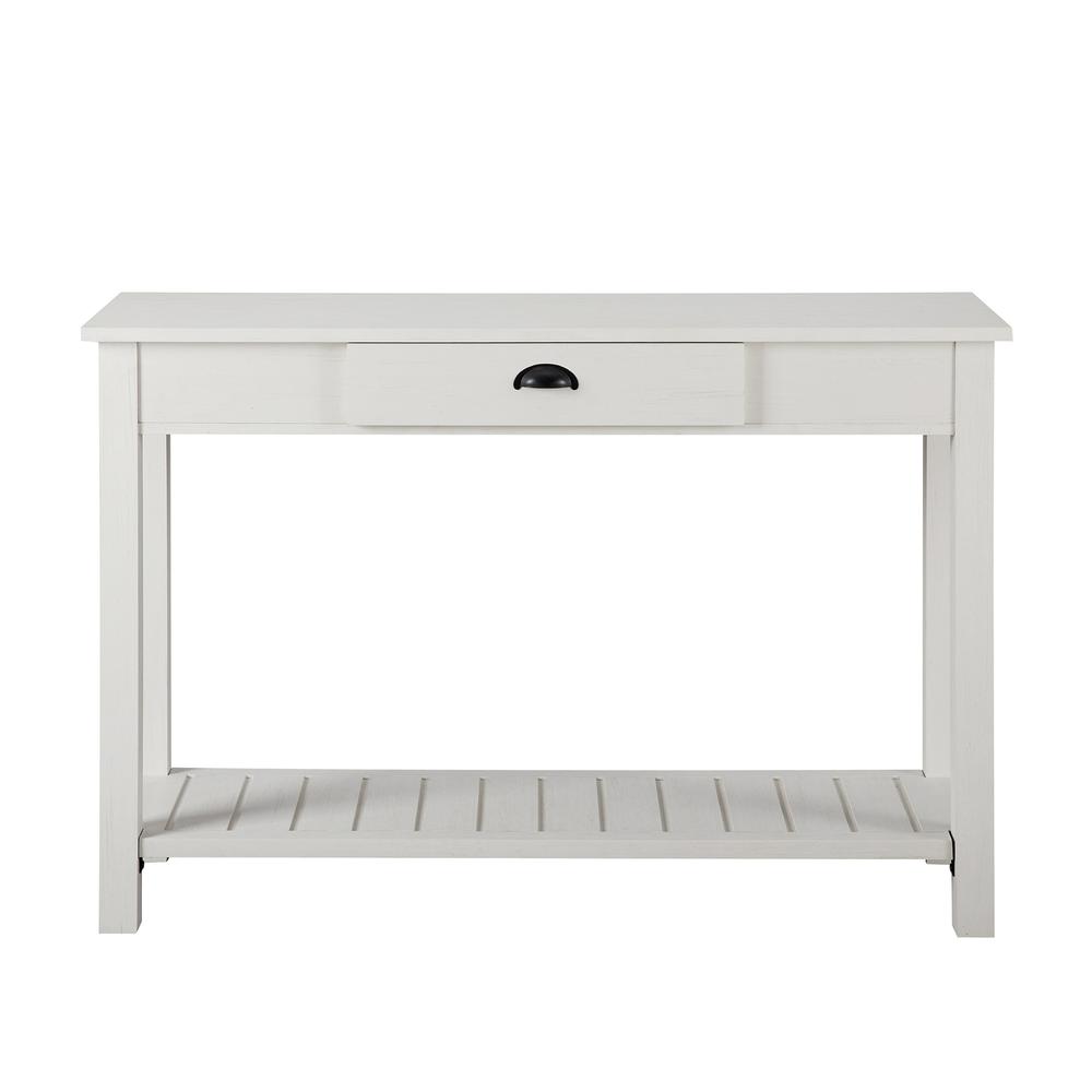 48" Country Style Entry Table - Brushed White. Picture 2