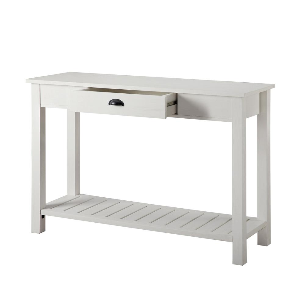 48" Country Style Entry Table - Brushed White. Picture 4