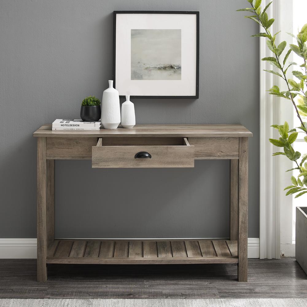 48" Country Style Entry Console Table - Gray Wash. Picture 8