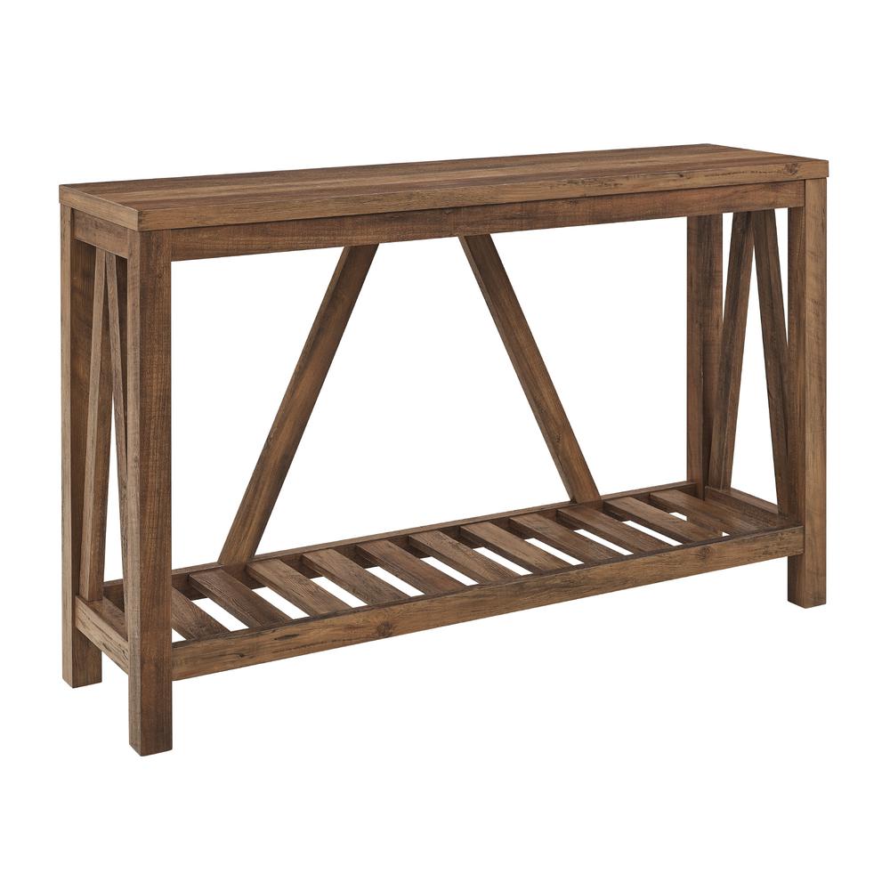 52" A-Frame Rustic Entry Console Table - Rustic Oak. Picture 3