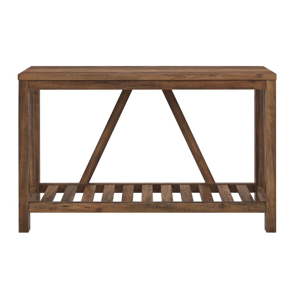 52" A-Frame Rustic Entry Console Table - Rustic Oak. Picture 4