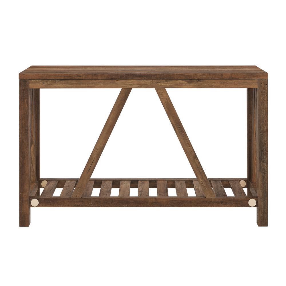 52" A-Frame Rustic Entry Console Table - Rustic Oak. Picture 5