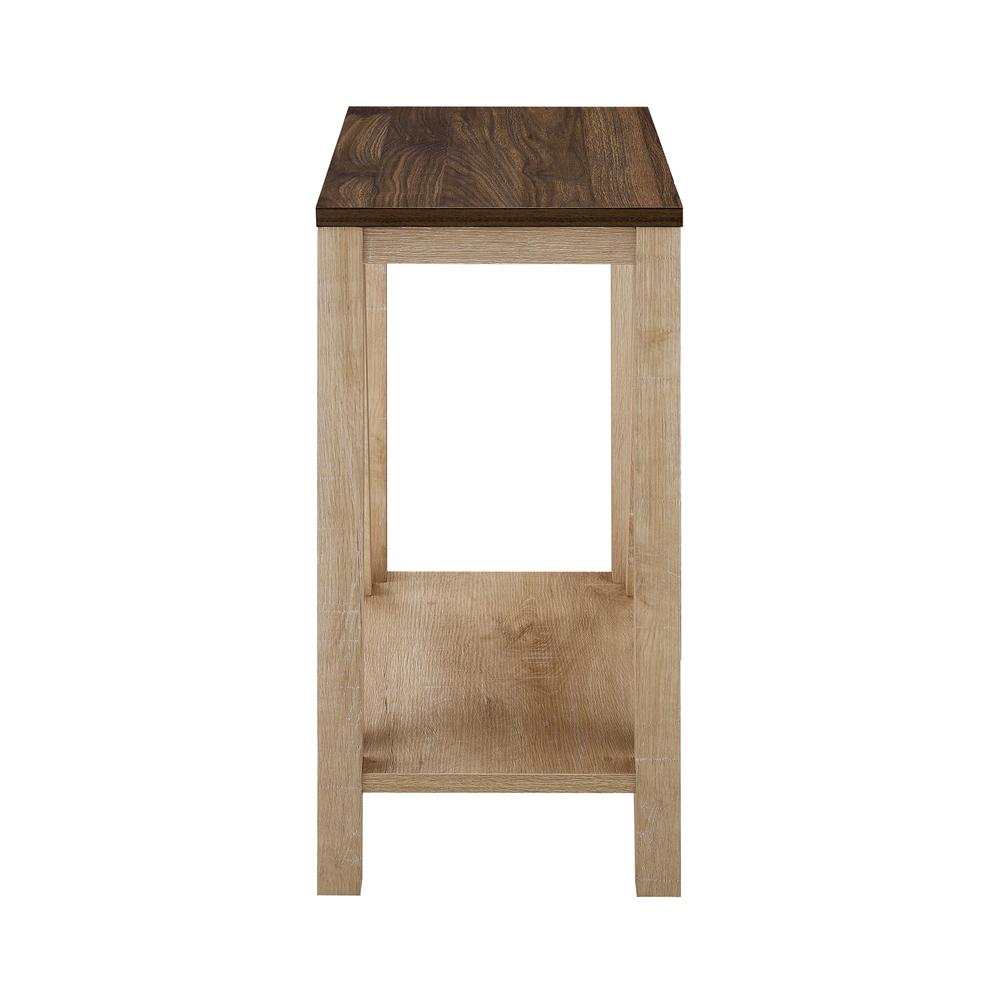 Narrow A Frame Side Table - Dark Walnut/White Oak. Picture 3