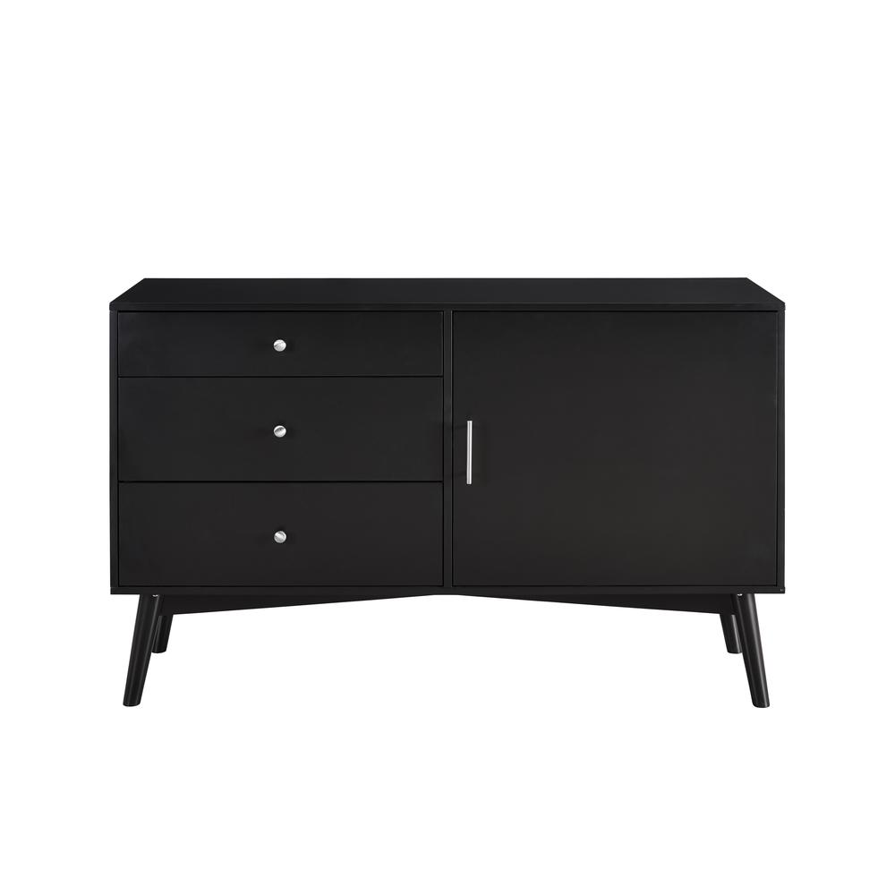 angelo:HOME 52" Mid Century Modern TV Stand - Black. Picture 4