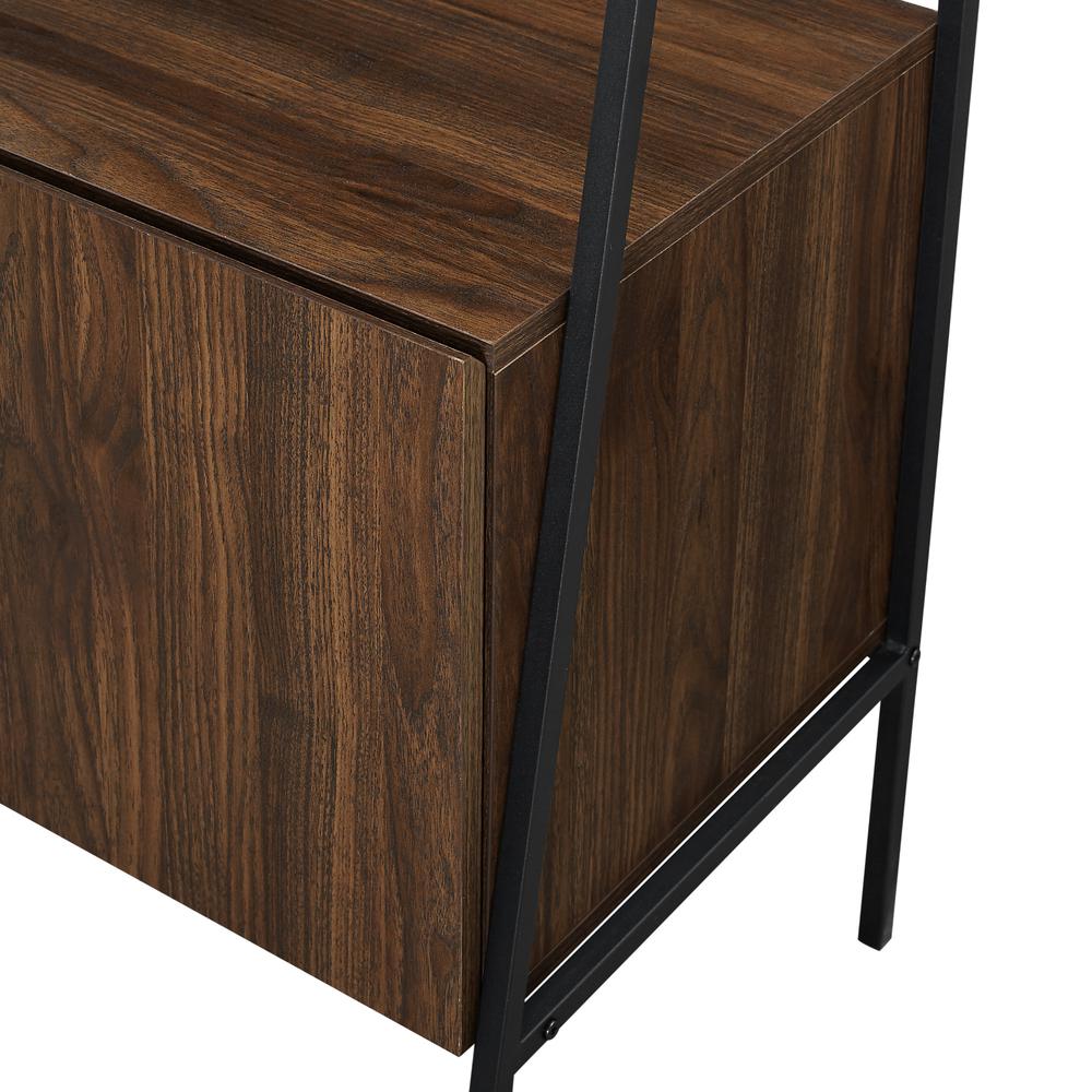 3 Piece Metal & Wood Ladder Desk and Storage Shelves - Dark Walnut. Picture 8