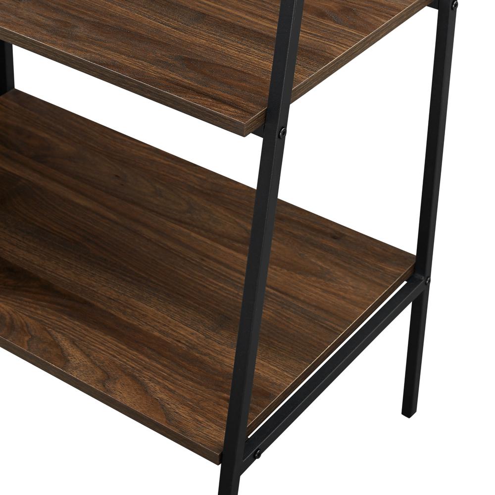 3 Piece Metal & Wood Ladder Desk, Ladder Shelf and Storage Shelf - Dark Walnut. Picture 5