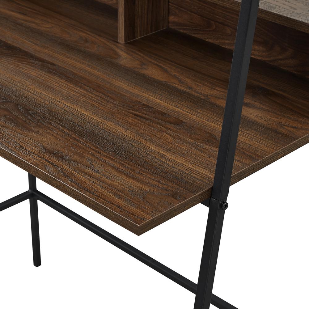 Arlo 3-Piece Metal and Wood Ladder Desk and Shelf Set - Dark Walnut. Picture 7