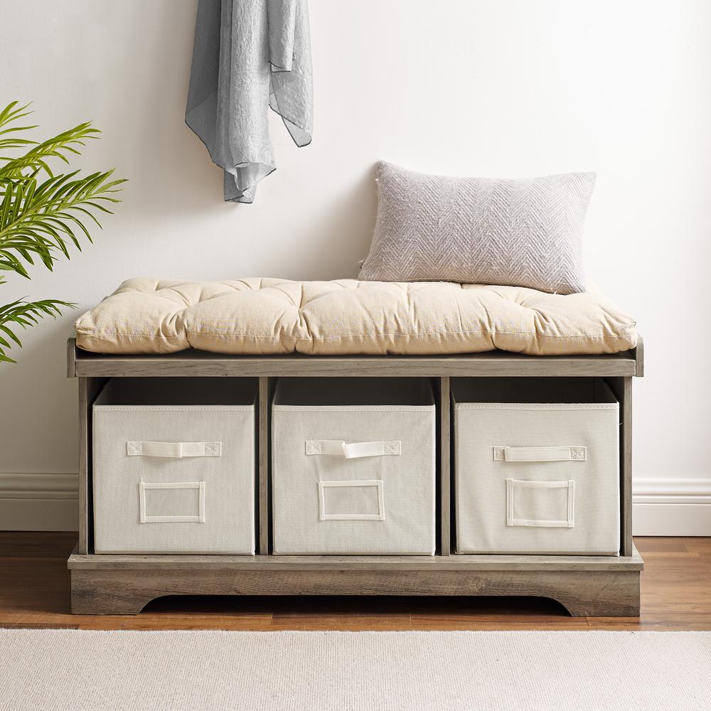 Charming Storage Bench with Cushion - Grey Wash , Belen Kox. Picture 7