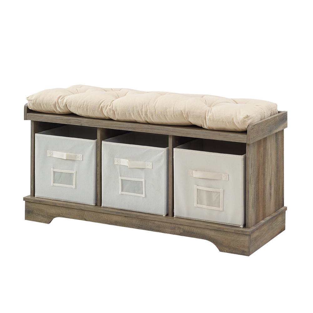 Charming Storage Bench with Cushion - Grey Wash , Belen Kox. Picture 3