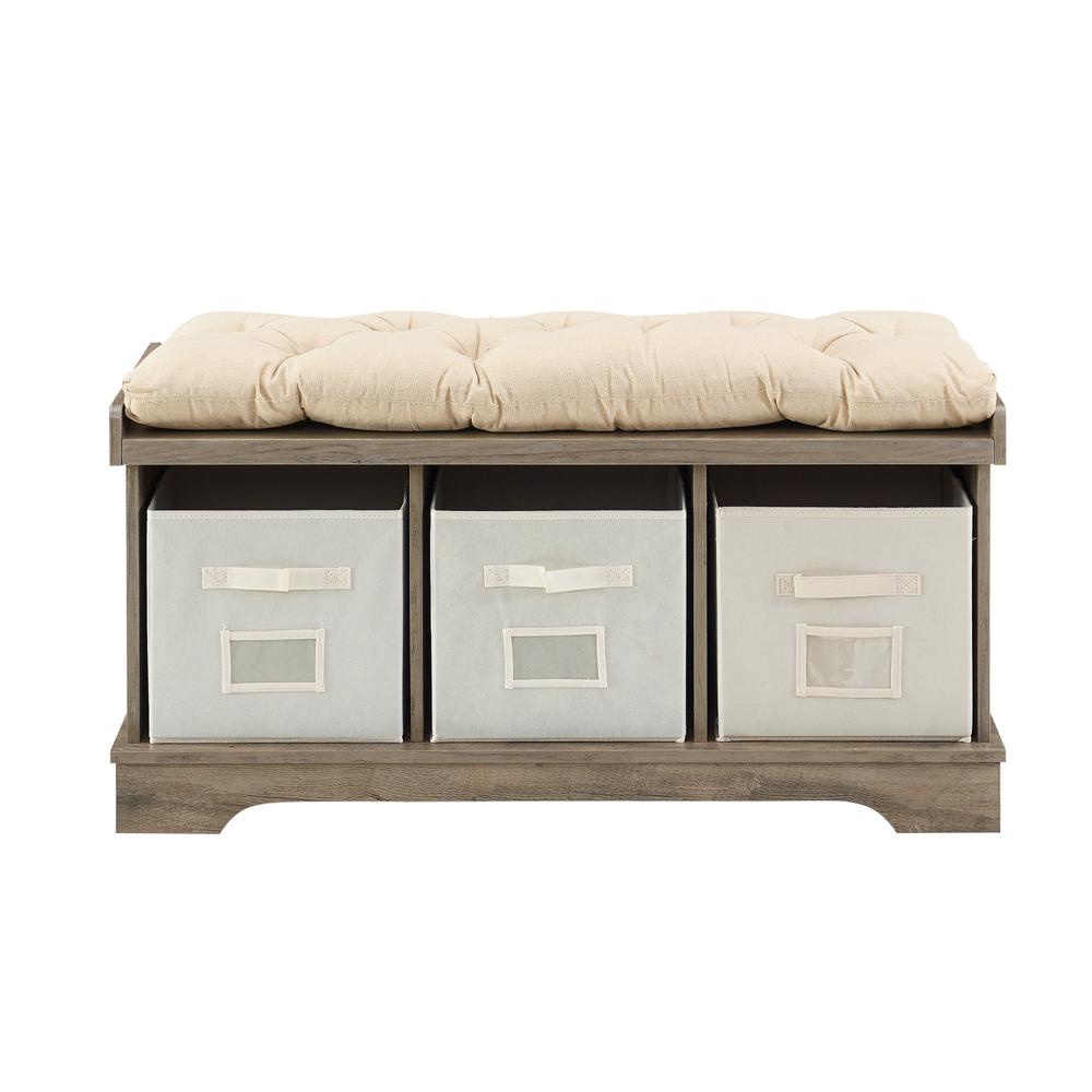 Charming Storage Bench with Cushion - Grey Wash , Belen Kox. Picture 1