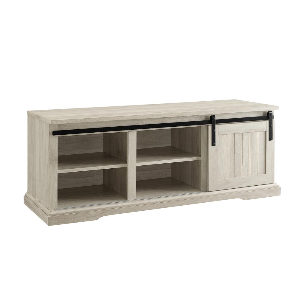 48" Sliding Grooved Door Entry Bench - Birch. Picture 4