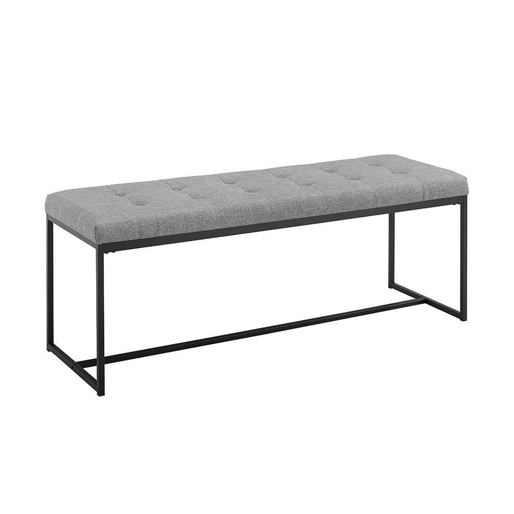 48" Upholstered Bench with Metal Base - Grey. The main picture.