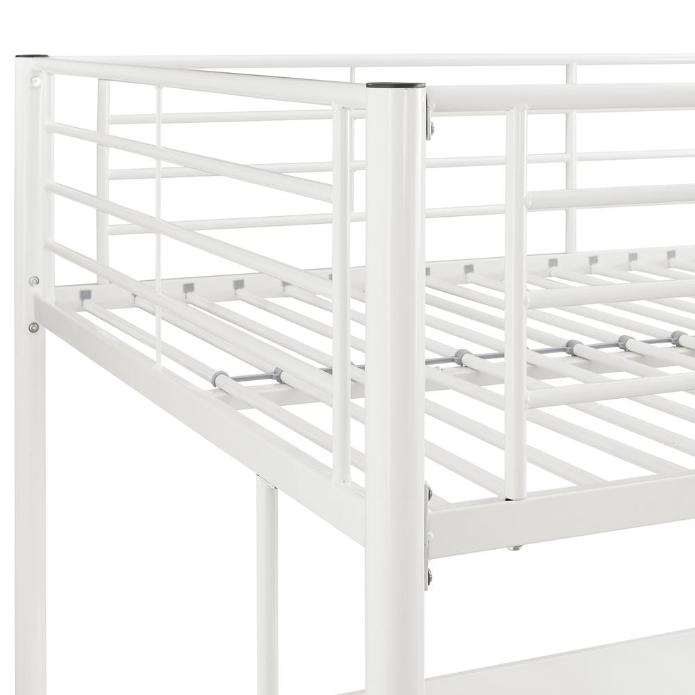 Premium Metal Full Size Loft Bed - White. Picture 4