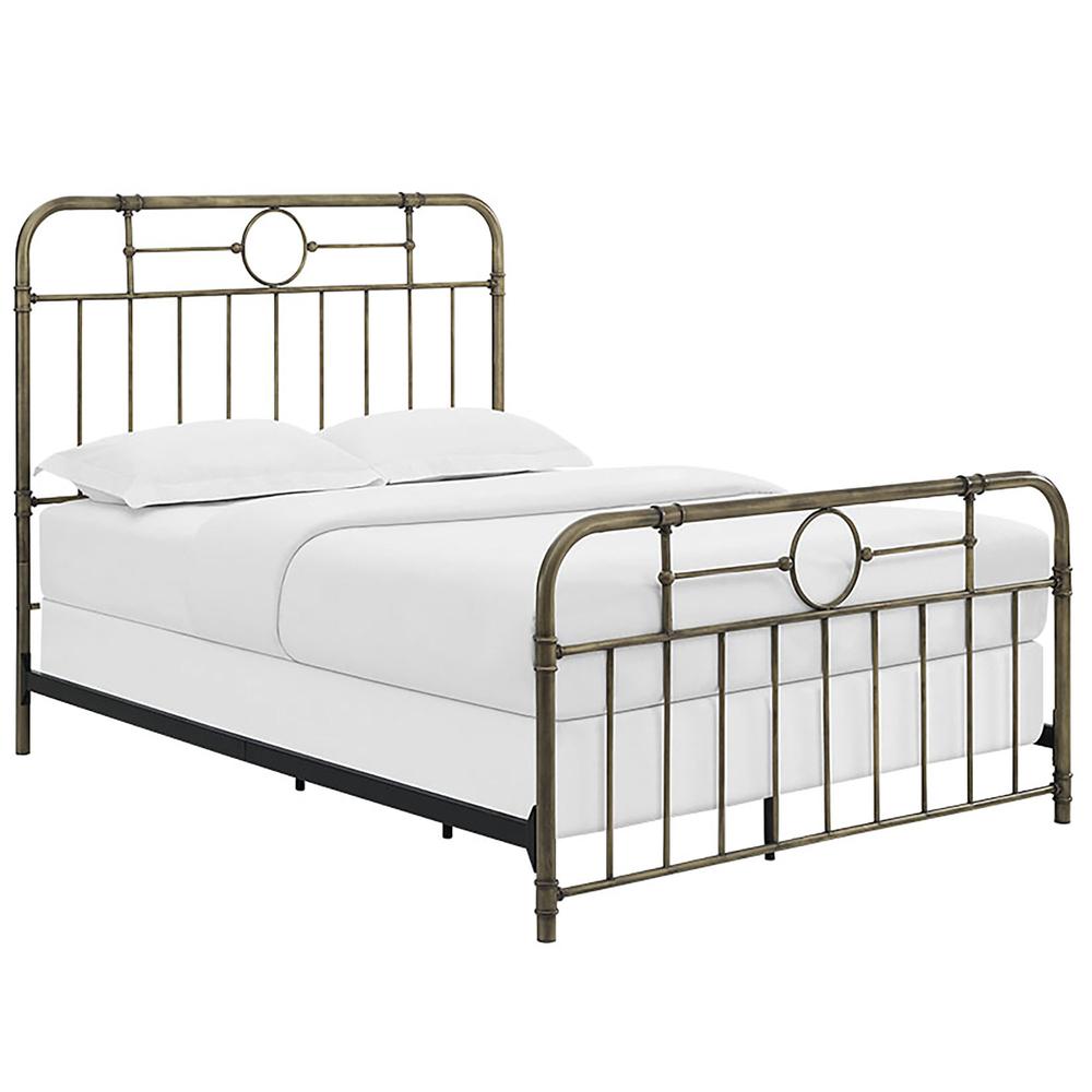 Queen Size Metal Pipe Bed - Bronze. Picture 1