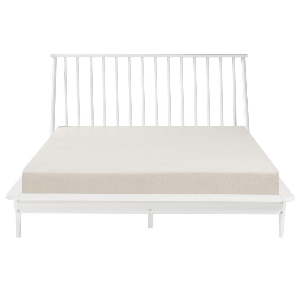 Modern Wood Queen Spindle Bed - White. Picture 2