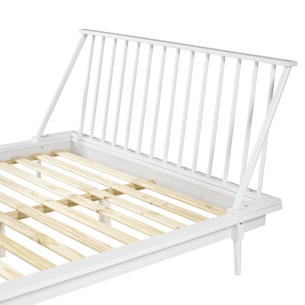 Modern Wood Queen Spindle Bed - White. Picture 7