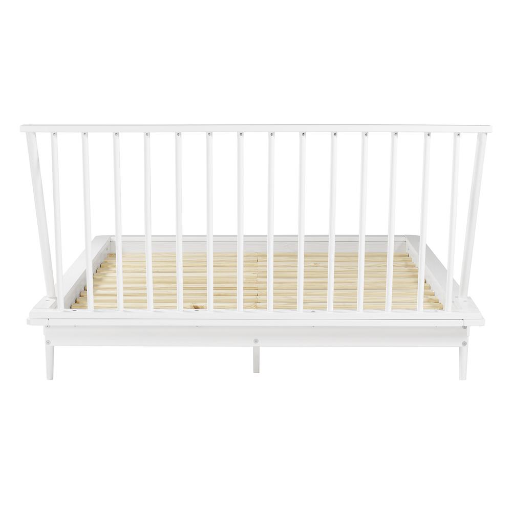 Modern Wood Queen Spindle Bed - White. Picture 8