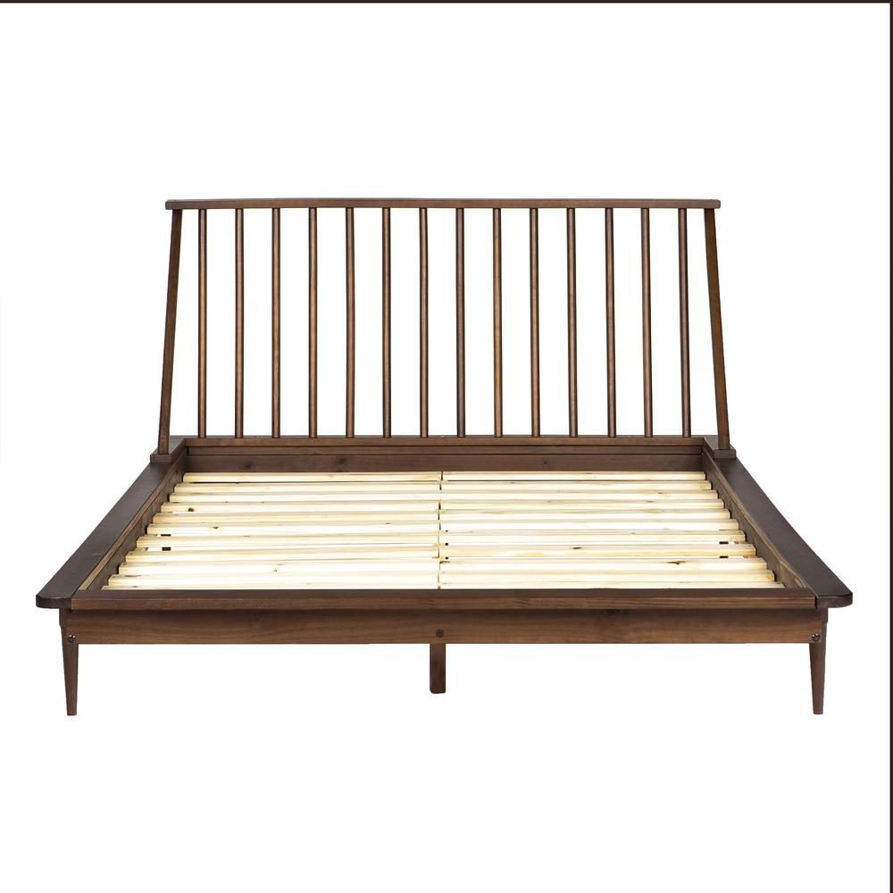 Modern Wood Queen Spindle Bed - Walnut. Picture 2