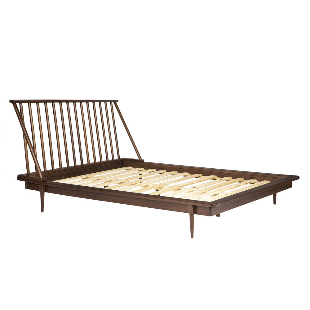 Modern Wood Queen Spindle Bed - Walnut. Picture 1