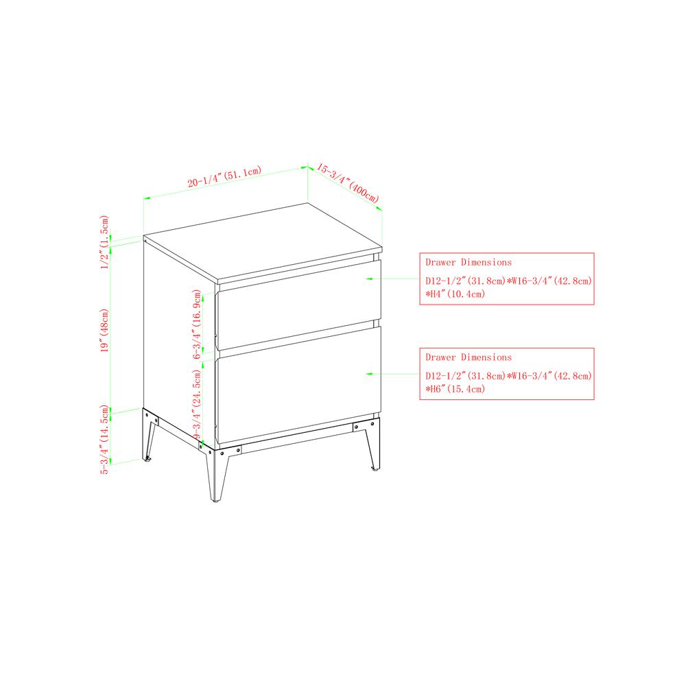 20" 2-Drawer Urban Side Table - Dark Walnut. Picture 8