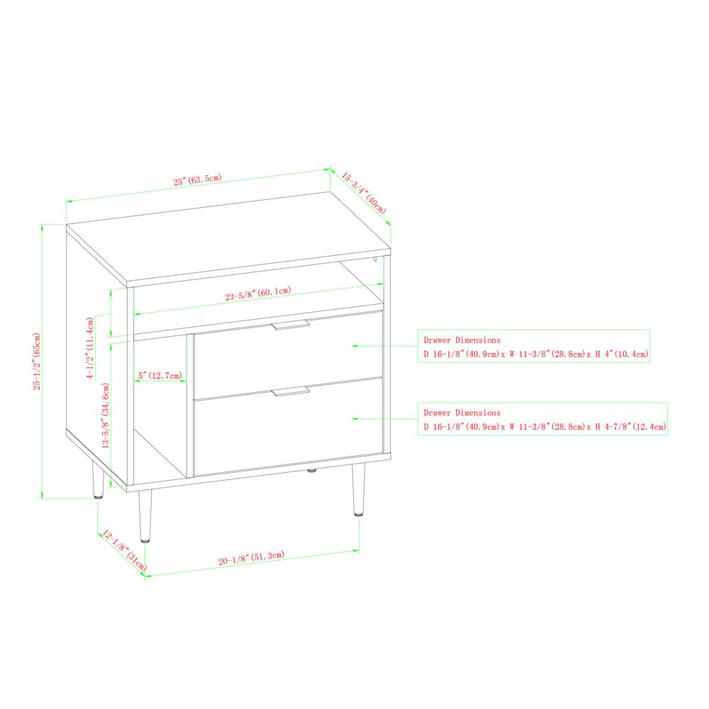 Lincoln Modern Storage Nightstand Set - Birch. Picture 10