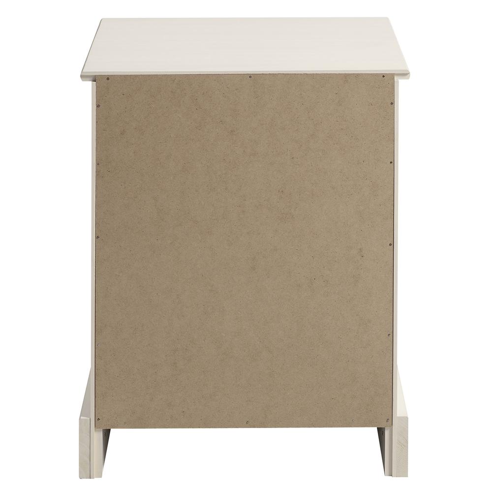 Classic 3 Drawer Solid Wood Top Nightstand – White. Picture 8