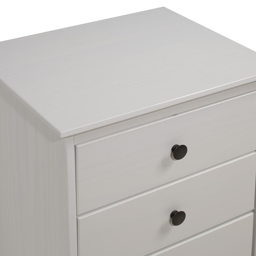 2 Pack 3 Drawer Solid Wood Nightstands - White. Picture 1