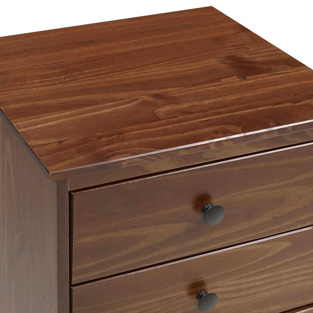 Classic 3-Drawer Solid Wood Nightstand - Walnut. Picture 4