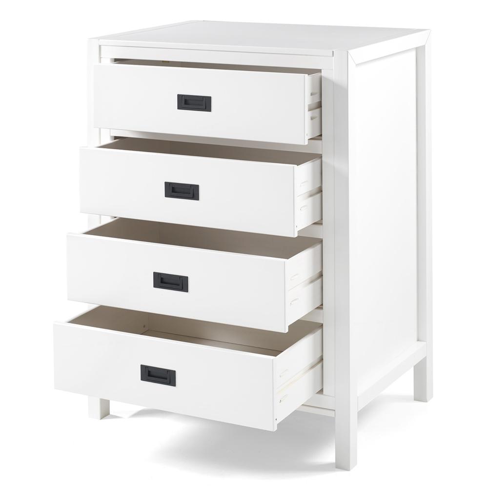 40" Classic Solid Wood 4-Drawer Chest - White. Picture 3