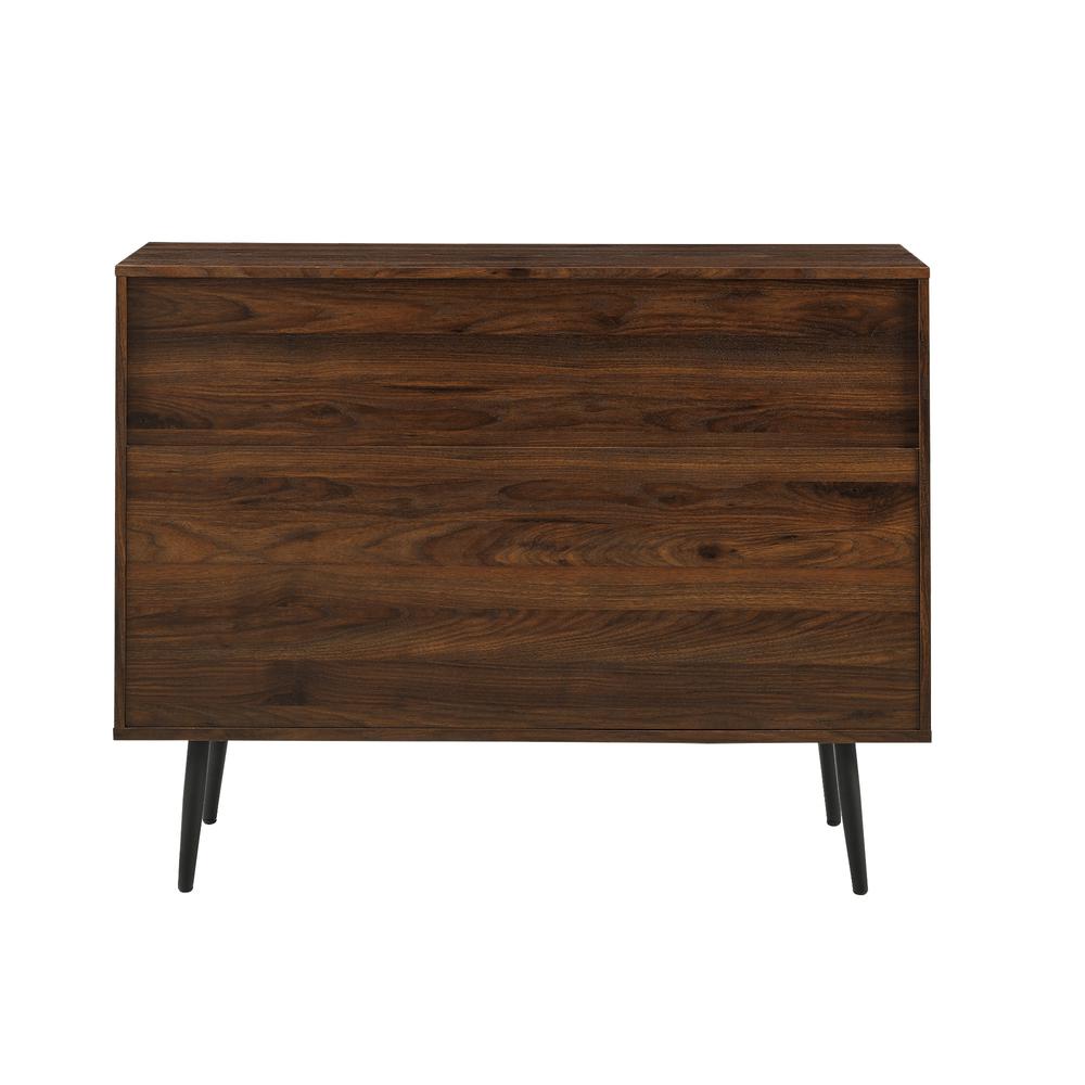 Modern 5 Drawer Metal and Wood Dresser – Dark Walnut. Picture 7