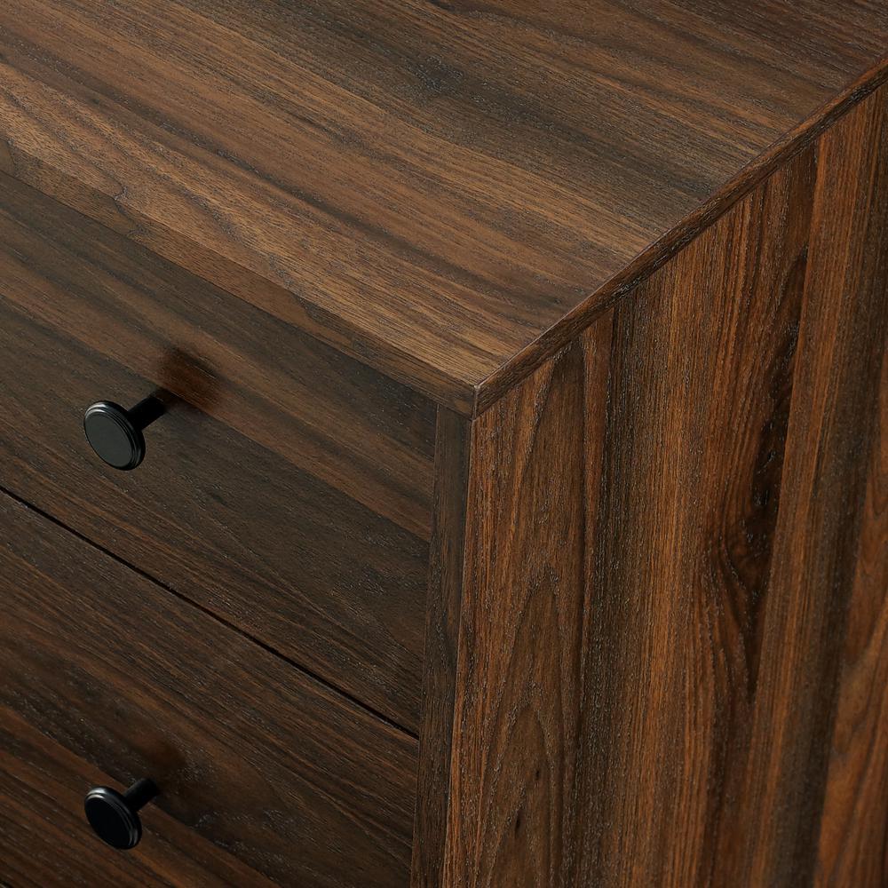 Modern 5 Drawer Metal and Wood Dresser – Dark Walnut. Picture 9