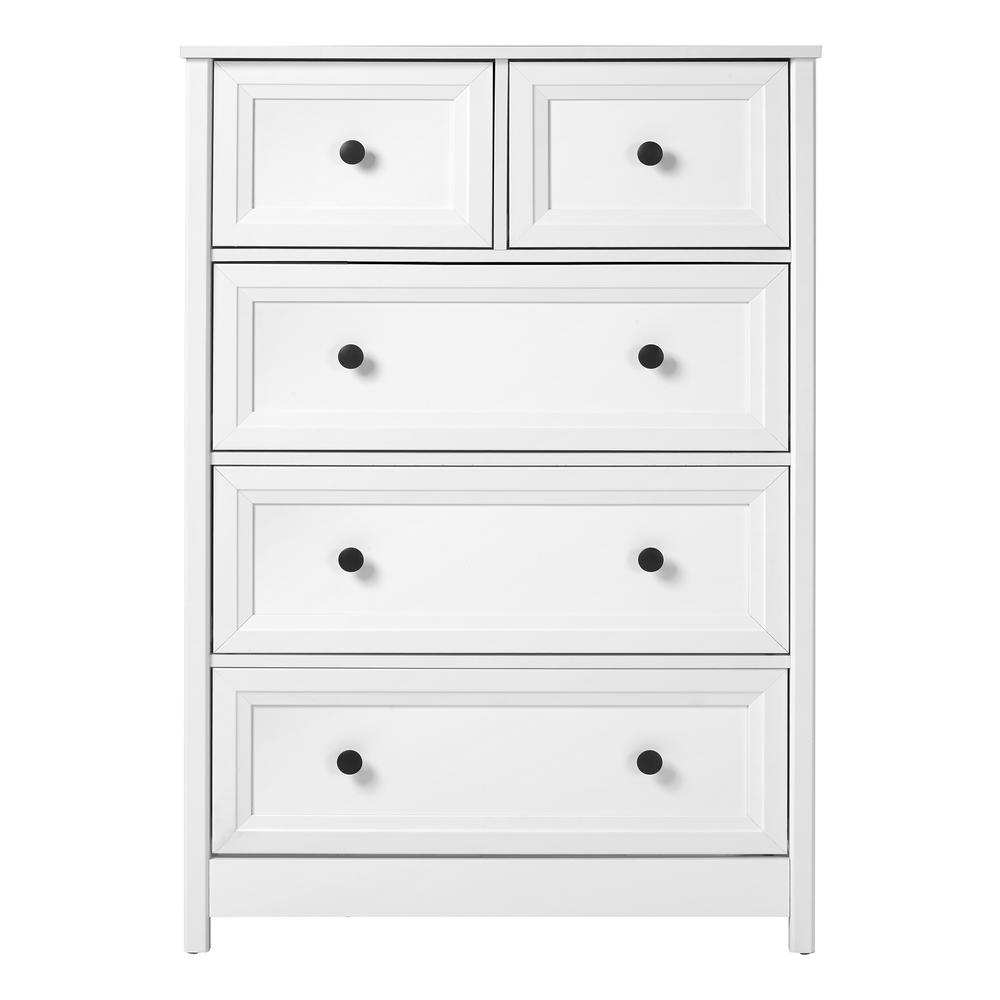 Classic 5-Drawer Groove Dresser - White. Picture 1