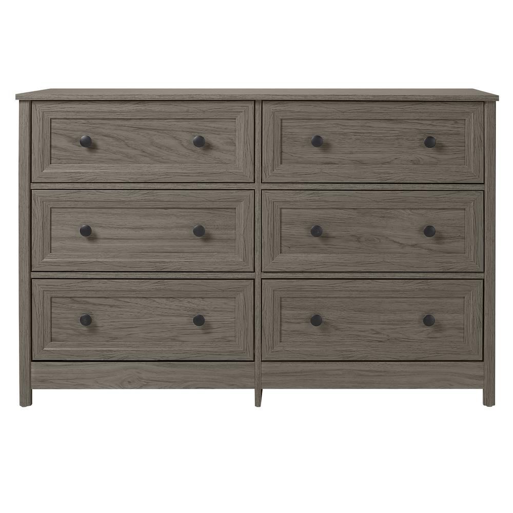 Classic 6-Drawer Groove Dresser - Slate Grey. Picture 1