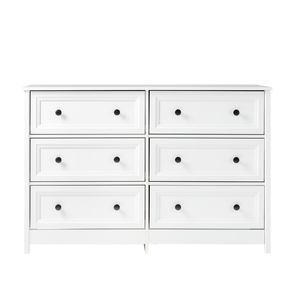 6-Drawer Oakland Dresser - White. Picture 1