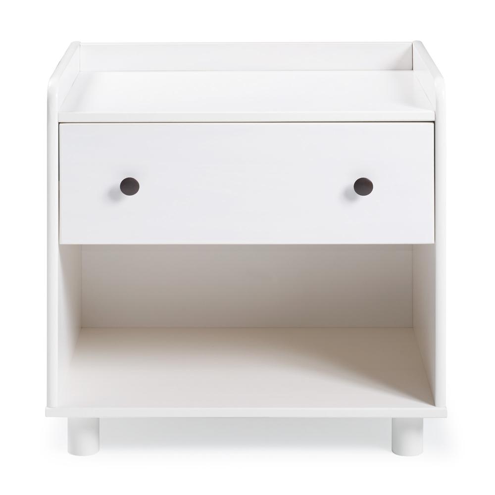 Morgan 1 Drawer Tray Top Solid Wood Nightstand - White. Picture 2