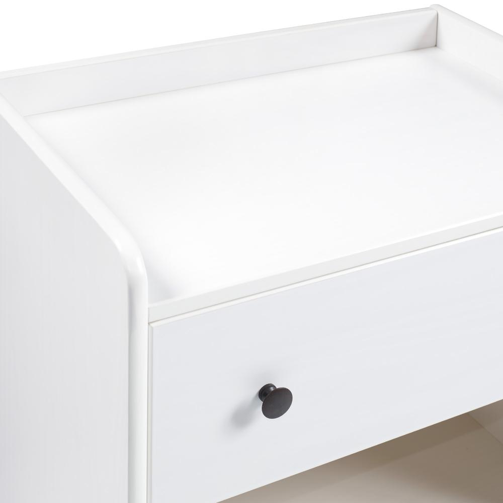 Morgan 1 Drawer Tray Top Solid Wood Nightstand - White. Picture 4