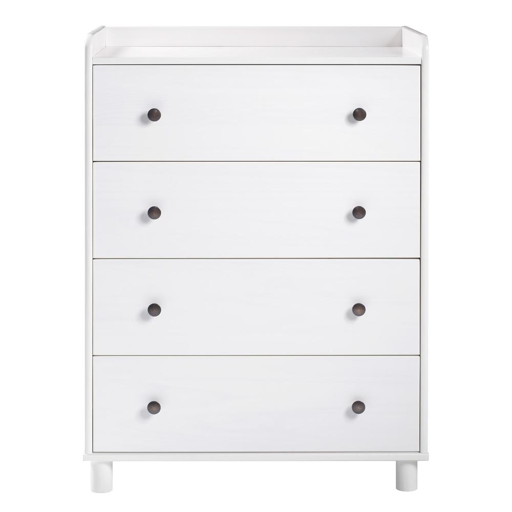 Morgan 4 Drawer Solid Wood Chest - White. Picture 1