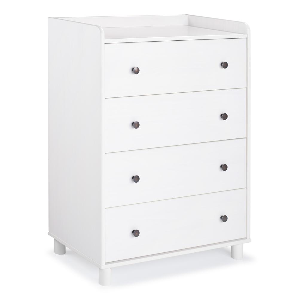 Morgan 4 Drawer Solid Wood Chest - White. Picture 2