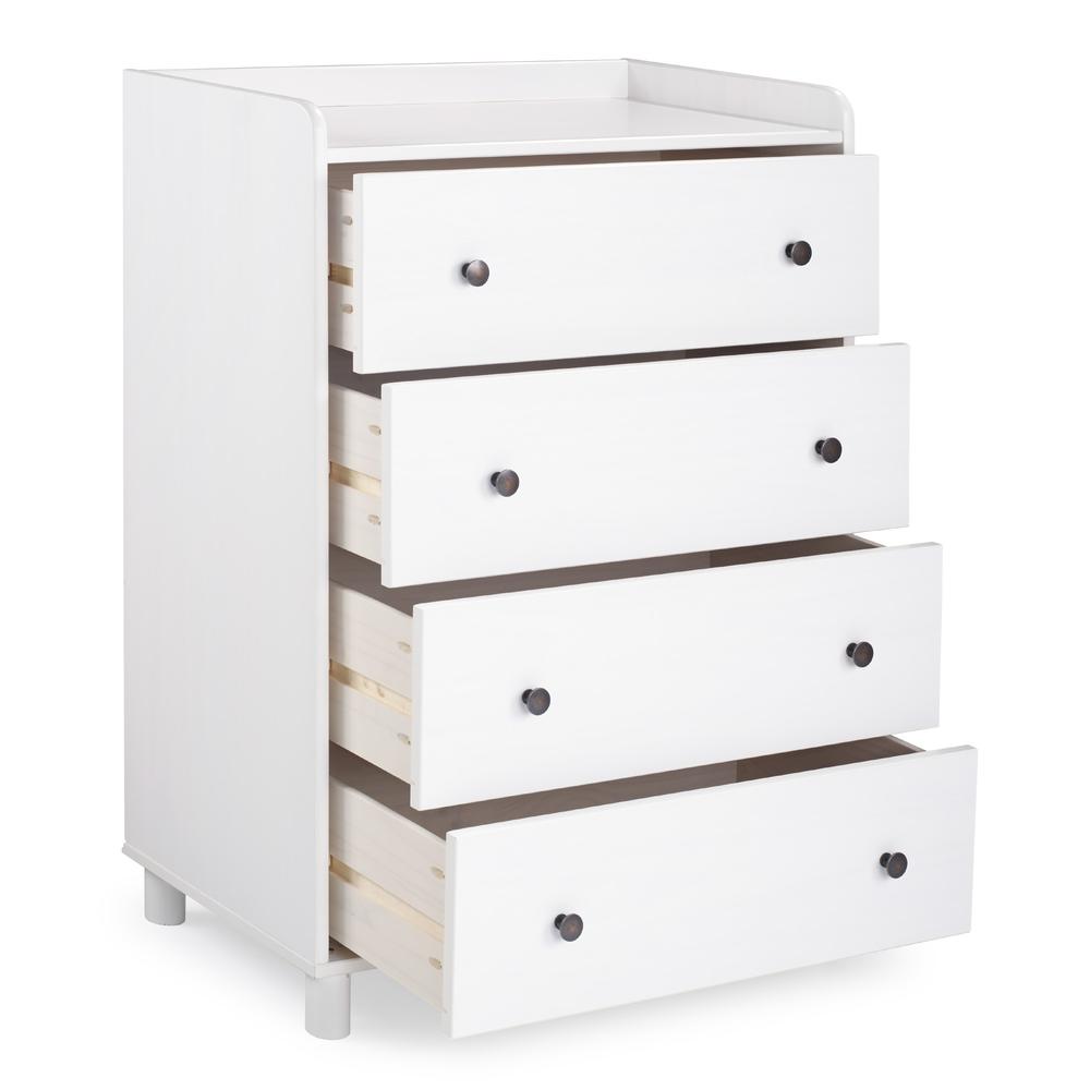 Morgan 4 Drawer Solid Wood Chest - White. Picture 3