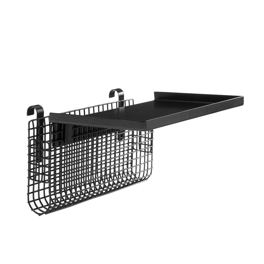 Universal Metal Bunk Bed Shelf - Black/Mesh. Picture 1