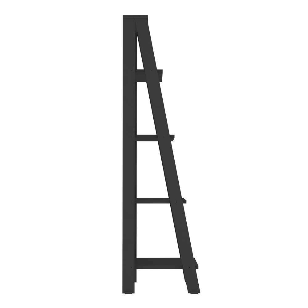 55" Wood Ladder Bookshelf - Black. Picture 2
