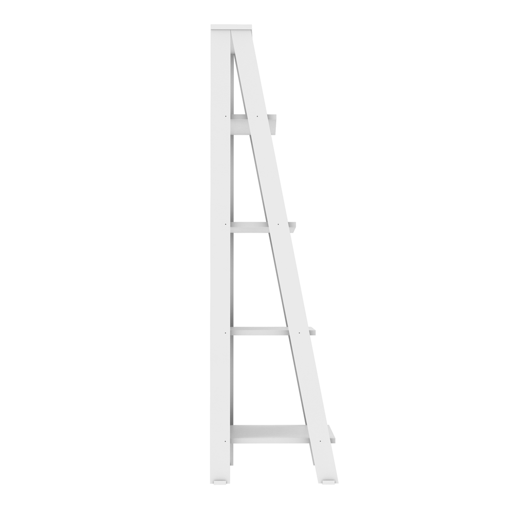 55" Wood Ladder Bookshelf - White. Picture 2